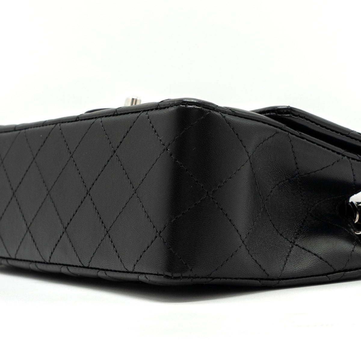 CHANEL MINI RECTANGULAR FLAP BAG LAMBSKIN BLACK WITH SHW (MICROCHIP)