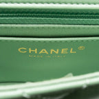 Chanel square flap bag candy heart quilted lambskin light green LGHW (microchip)