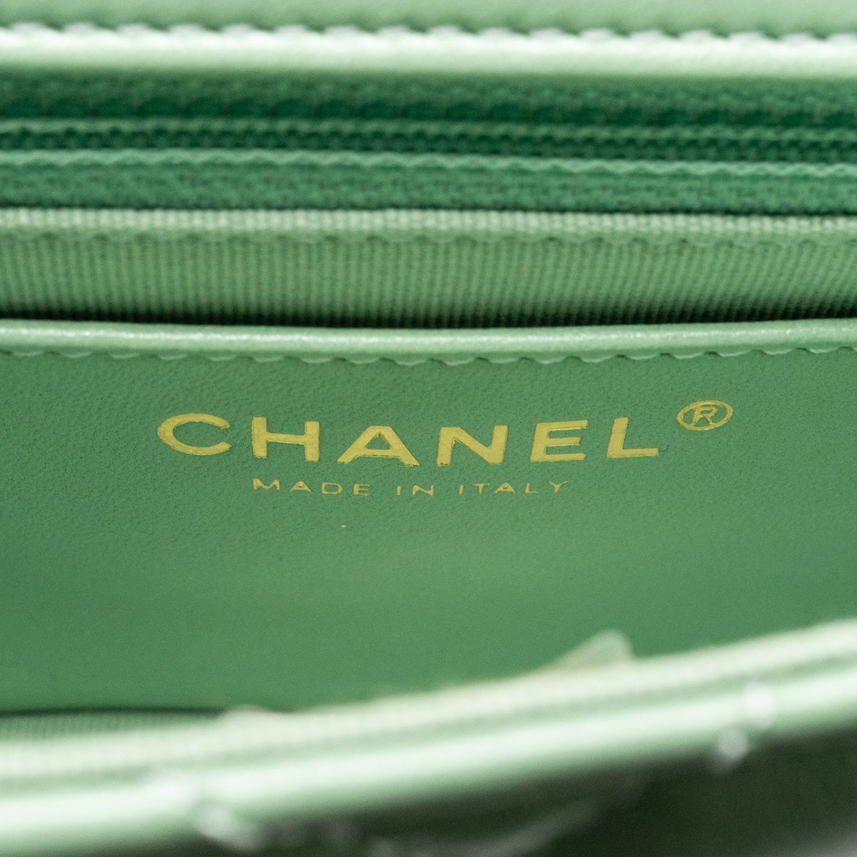 Chanel square flap bag candy heart quilted lambskin light green LGHW (microchip)