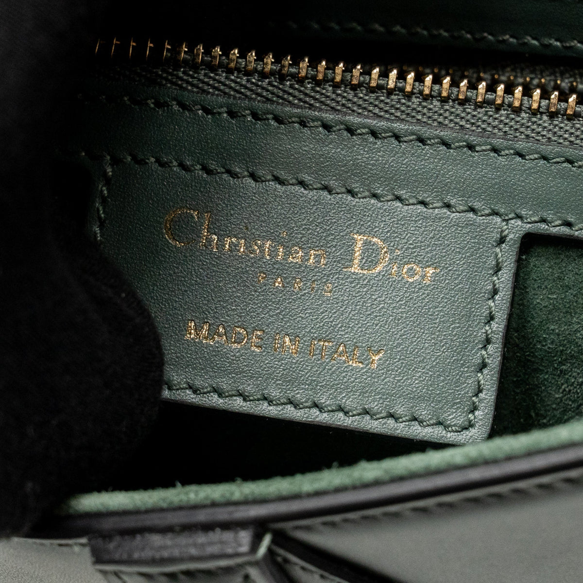 DIOR MEDIUM SADDLE BAG CALFSKIN DARK GREEN GHW