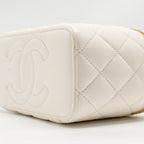 Chanel 22K Long Vanity with Coco Love Detailed Chain Lambskin White GHW（Microchip)
