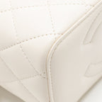 Chanel 22K Long Vanity with Coco Love Detailed Chain Lambskin White GHW（Microchip)