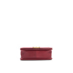 CHANEL MEDIUM BOY BAG CAVIAR RASPBERRY RED BRUSHED GHW