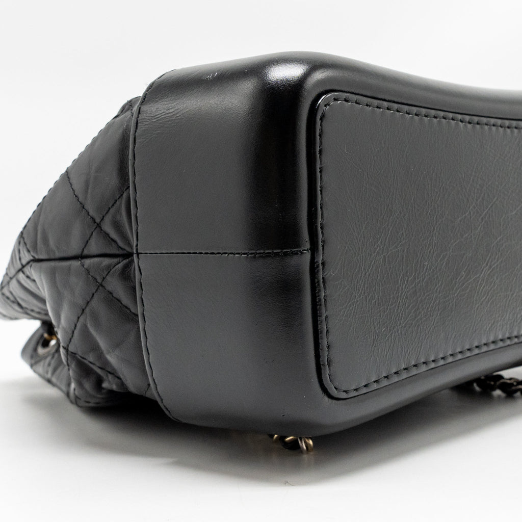 Chanel Gabrielle Backpack Aged Calfskin/Shiny Calfskin Black Multicolour HARDWARE