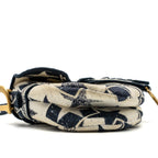 DIOR SADDLE BAG CANVAS LIMITED PRINT DARK BLUE / WHITE GHW