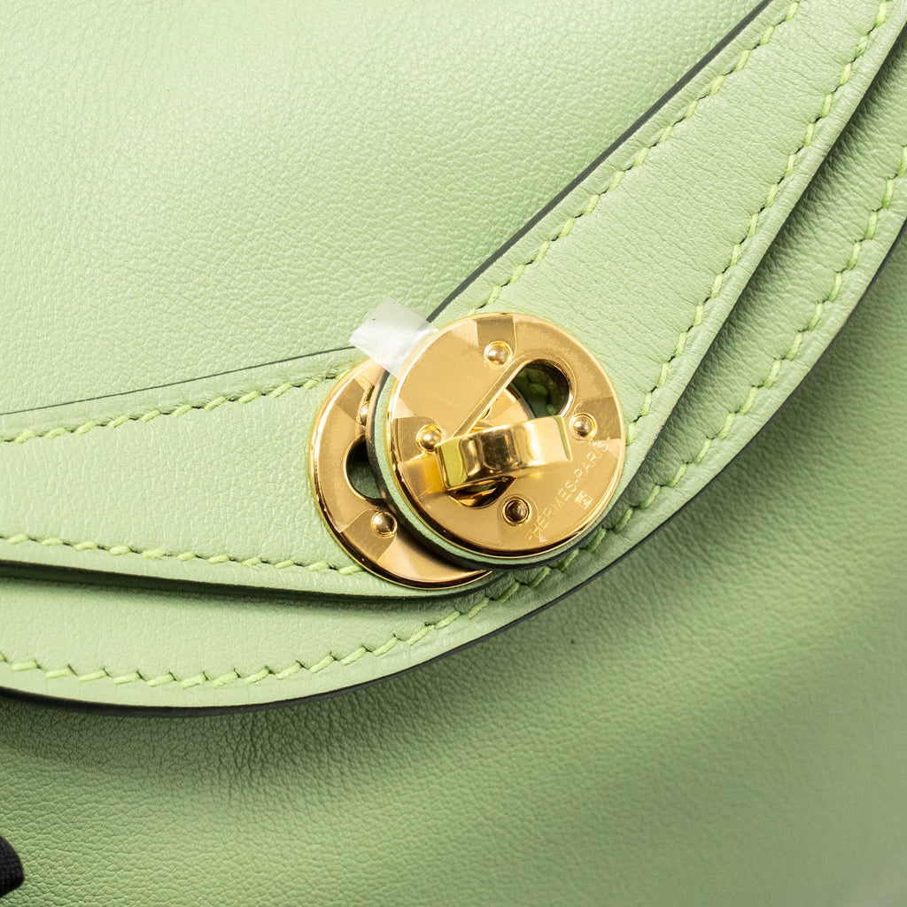 Hermes Mini Lindy Swift Vert Criquet GHW