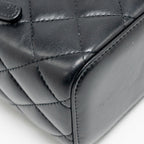 CHANEL PEARL CRUSH LONG VANITY WITH CHAIN LAMBSKIN BLACK GHW