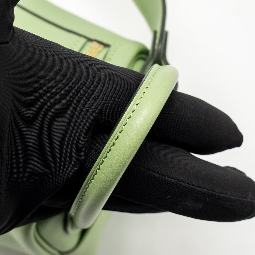 Hermes Mini Lindy Swift Vert Criquet GHW