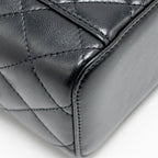 CHANEL PEARL CRUSH LONG VANITY WITH CHAIN LAMBSKIN BLACK GHW