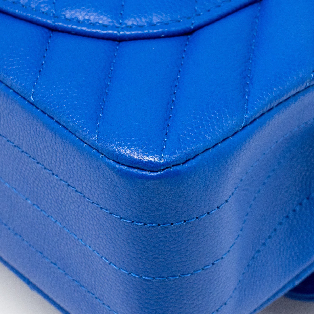 Chanel small classic double flap bag chevron caviar blue GHW