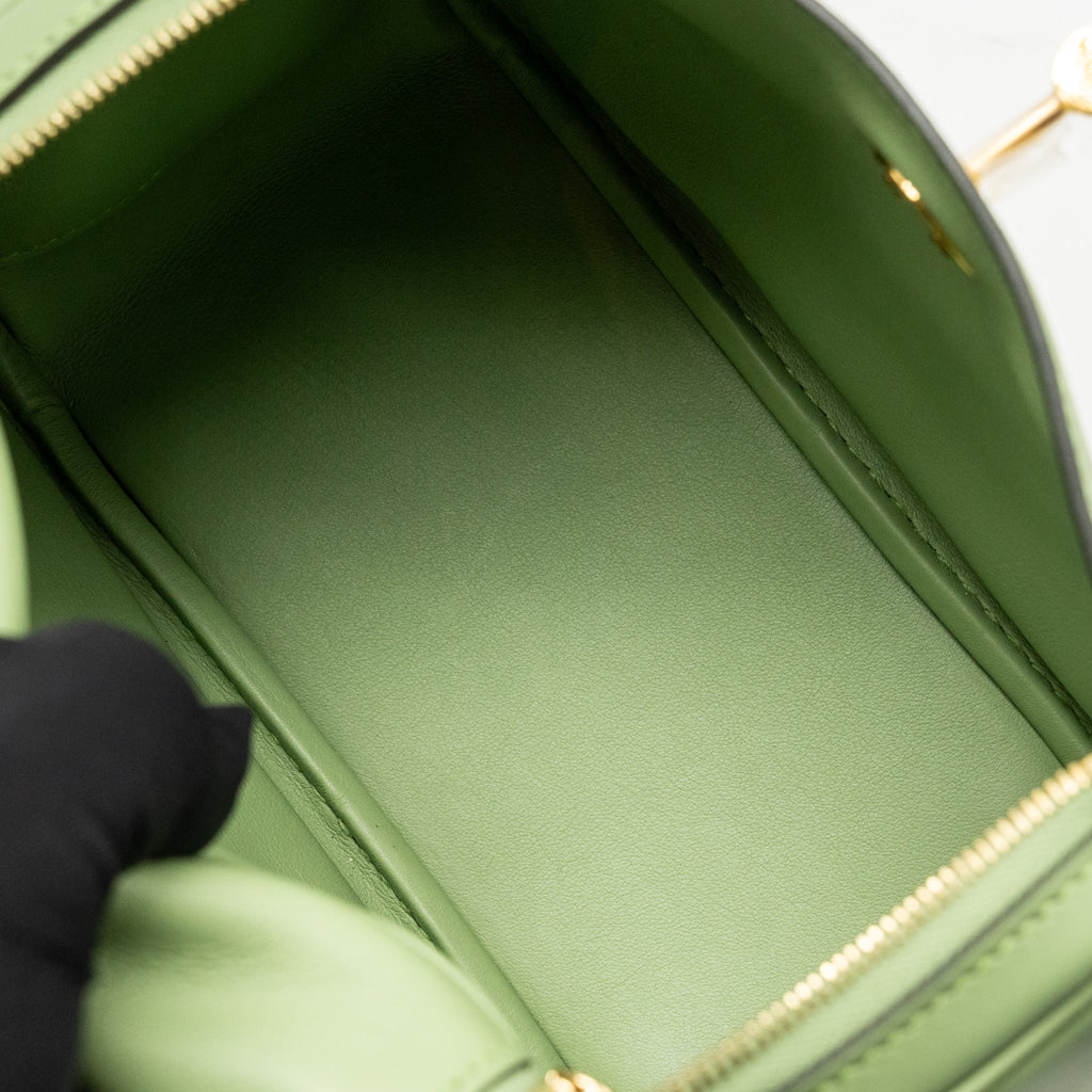 Hermes Mini Lindy Swift Vert Criquet GHW