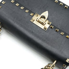 VALENTINO SMALL ROCKSTUD CROSSBODY BAG WITH CHAIN IN BLACK