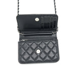 CHANEL MINI WALLET ON CHAIN CAVIAR BLACK SHW