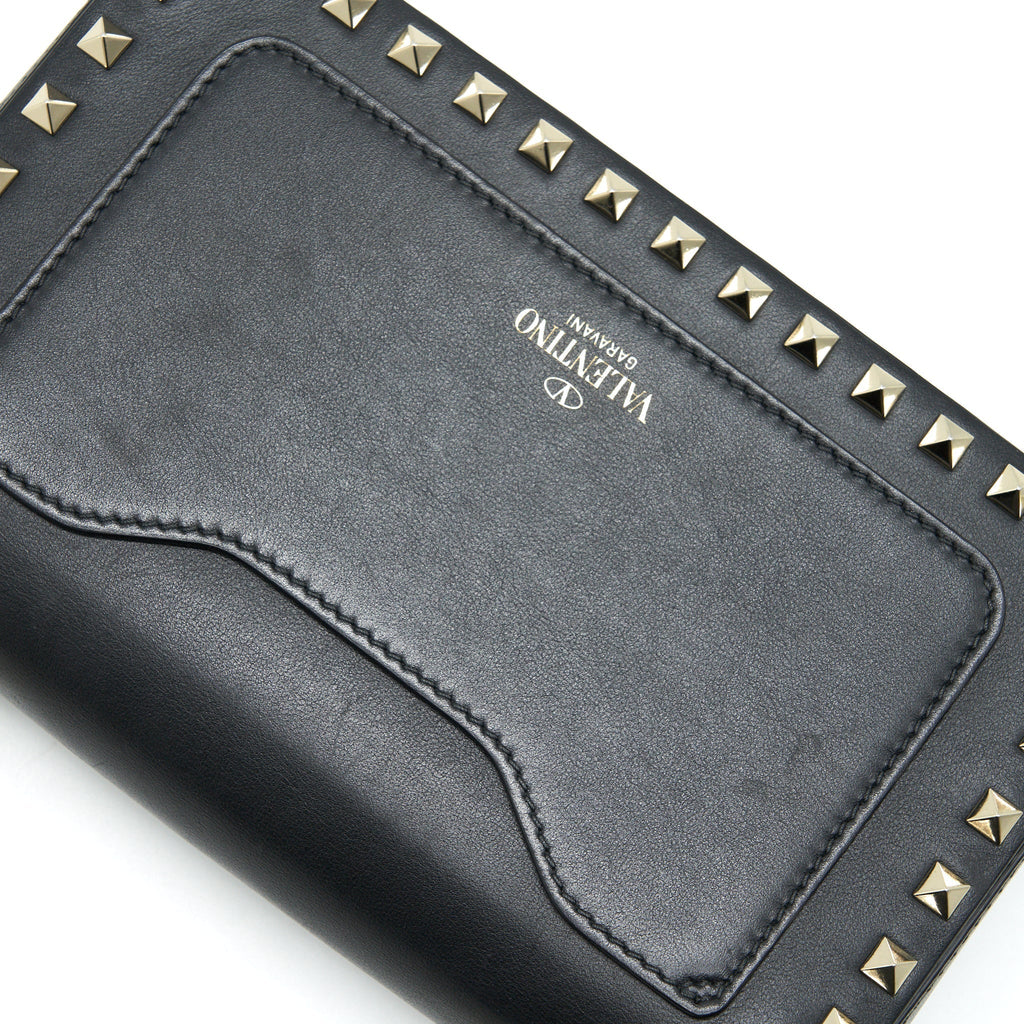 VALENTINO SMALL ROCKSTUD CROSSBODY BAG WITH CHAIN IN BLACK