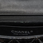 CHANEL MINI RECTANGULAR FLAP BAG PATENT BLACK SHW