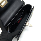 VALENTINO SMALL ROCKSTUD CROSSBODY BAG WITH CHAIN IN BLACK