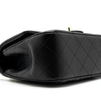 CHANEL 23K LEATHER CHAIN TOP HANDLE MINI RECTANGULAR FLAP BAG LAMBSKIN BLACK LGHW (MICROCHIP)
