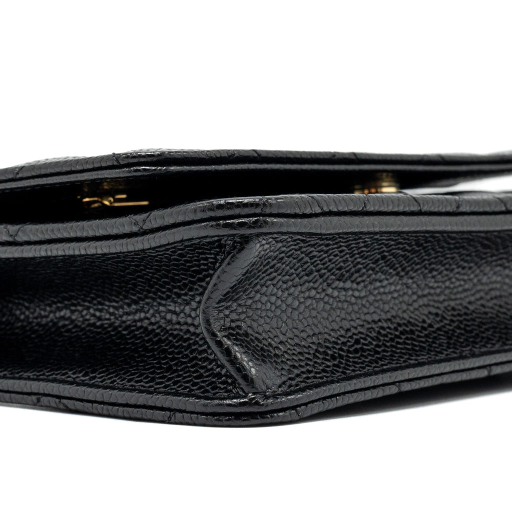 CHANEL CLASSIC WALLET ON CHAIN CAVIAR BLACK GHW (MICROCHIP)