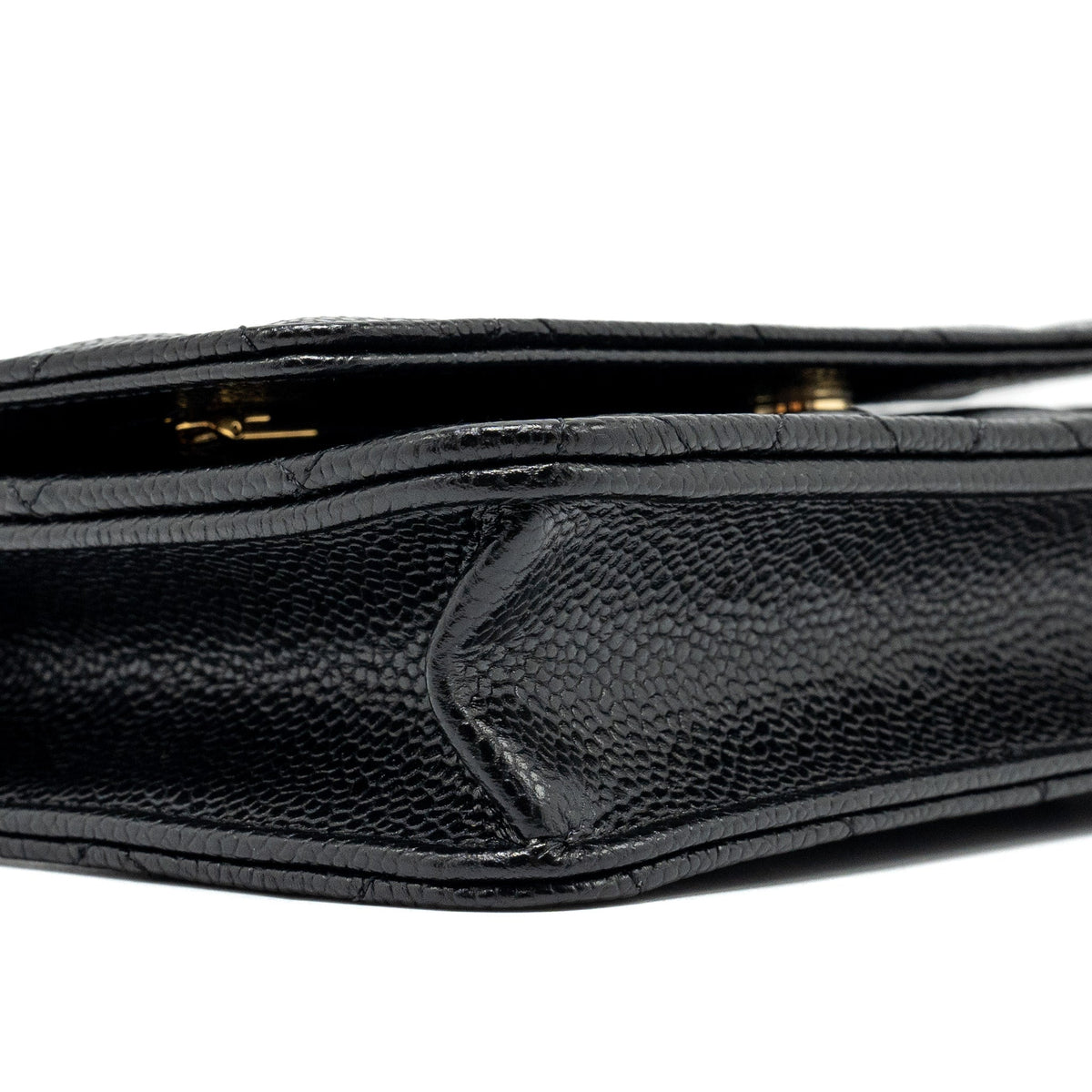 CHANEL CLASSIC WALLET ON CHAIN CAVIAR BLACK GHW (MICROCHIP)