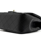 CHANEL 23K LEATHER CHAIN TOP HANDLE MINI RECTANGULAR FLAP BAG LAMBSKIN BLACK LGHW (MICROCHIP)