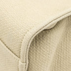 CHANEL DEAUVILLE TOTE BAG FABRIC / LEATHER LIGHT GREY SHW (MICROCHIP)