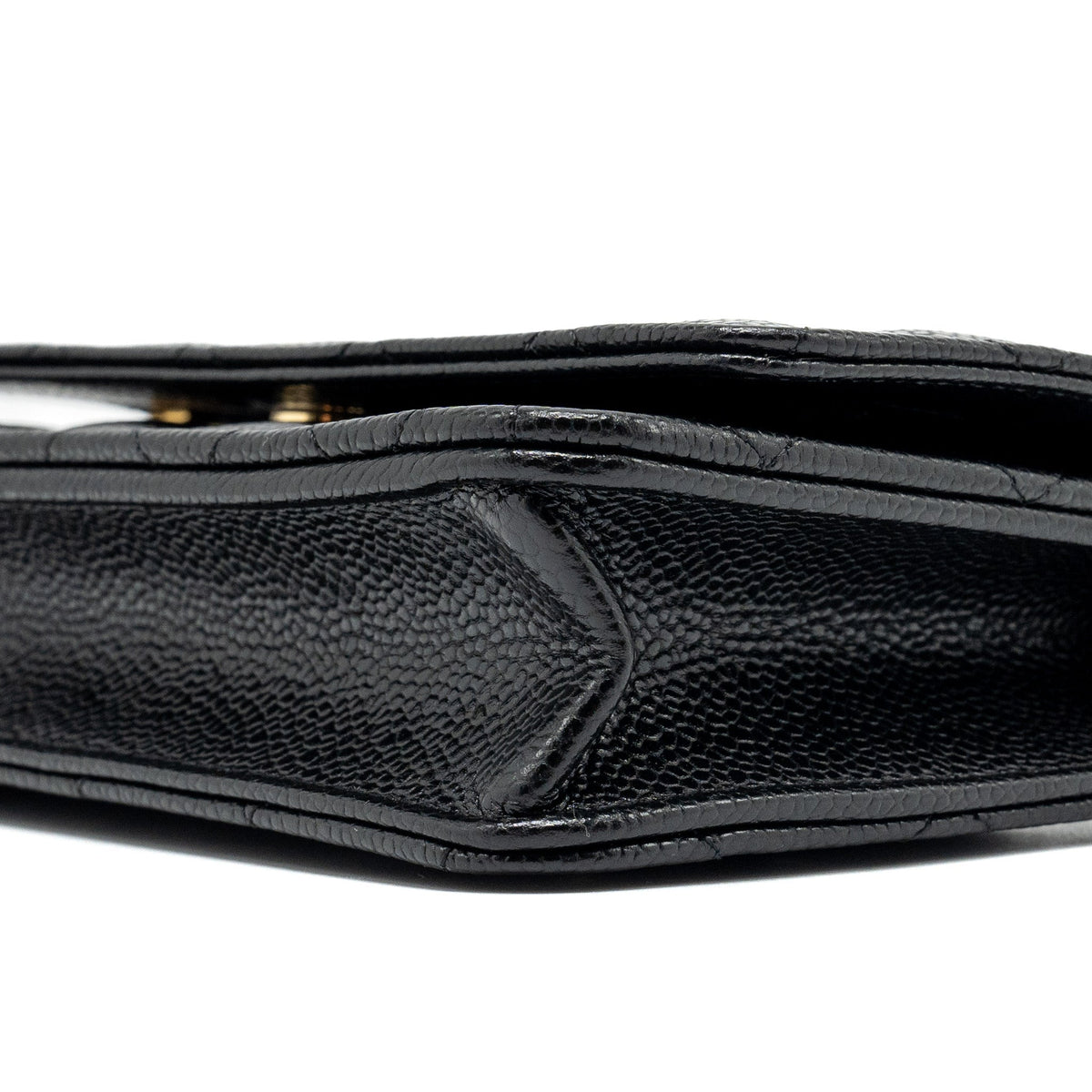 CHANEL CLASSIC WALLET ON CHAIN CAVIAR BLACK GHW (MICROCHIP)