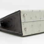 Hermes Mini Kelly II Special Order Ostrich Gris Perle / Graphite SHW