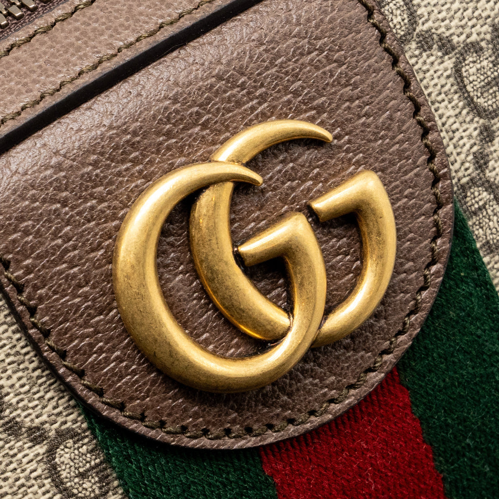 GUCCI OPHIDIA GG SMALL BACKPACK GG SUPREME CANVAS BROWN GHW