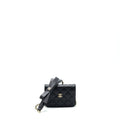 CHANEL MINI FLAP CARD HOLDER RIBBON CHAIN LAMBSKIN BLACK LGHW