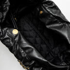 CHANEL LARGE 22 BAG SHINY CALFSKIN BLACK GHW (MICROCHIP)