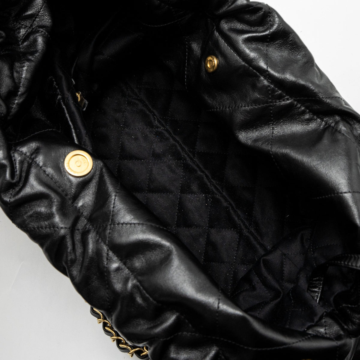 CHANEL LARGE 22 BAG SHINY CALFSKIN BLACK GHW (MICROCHIP)