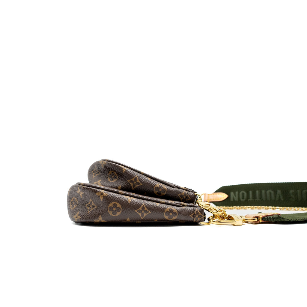LOUIS VUITTON MULTI POCHETTE ACCESSORIES MONOGRAM CANVAS KHAKI STRAP GHW