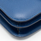 Hermes Mini Constance Epsom P5 Bleu Tie SHW