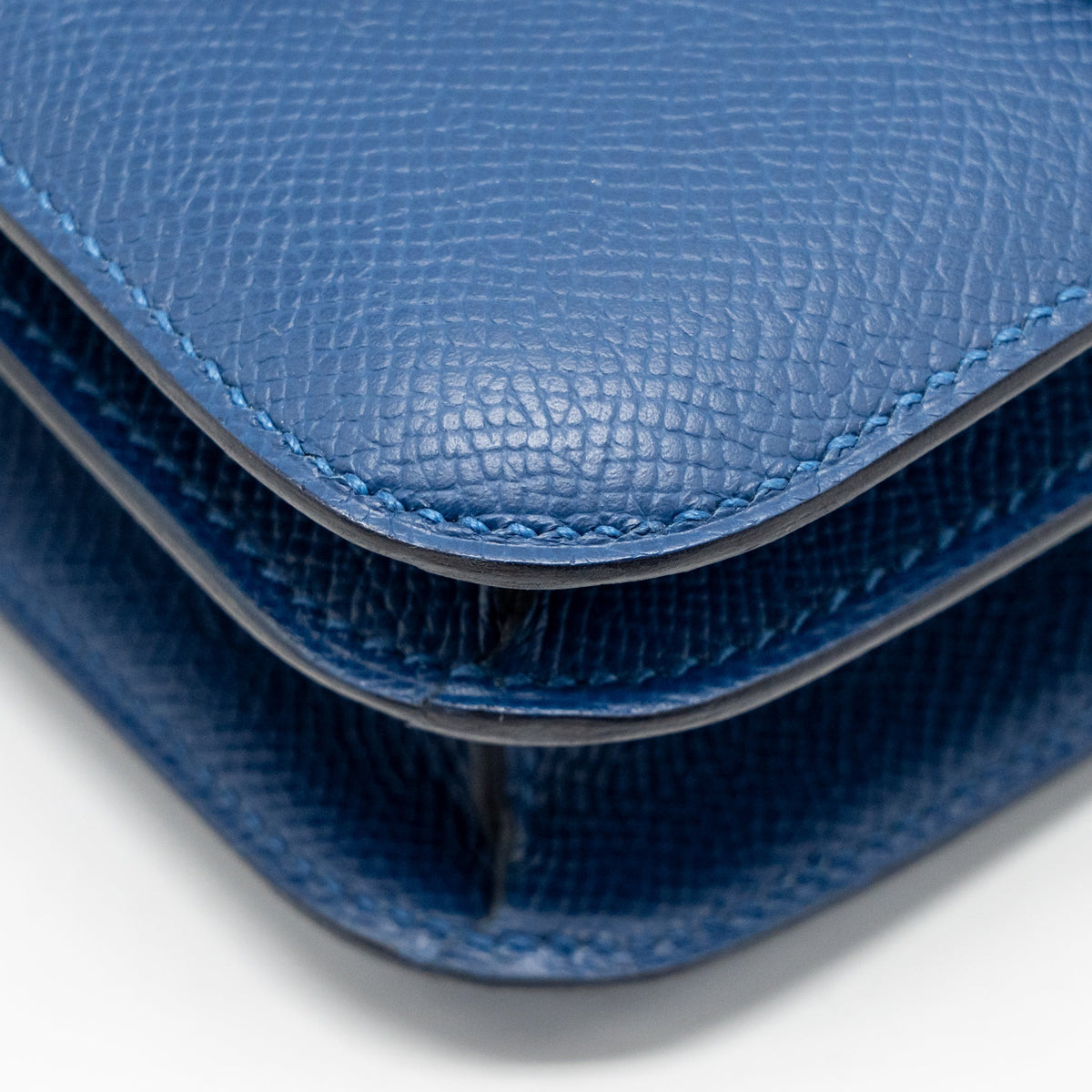 Hermes Mini Constance Epsom P5 Bleu Tie SHW