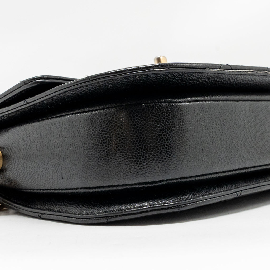 Chanel 22B Round Messenger Bag Grained Calfskin Black GHW (Microchip)