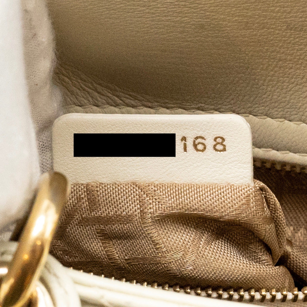 DIOR SMALL LADY DIOR LAMBSKIN WHITE LGHW