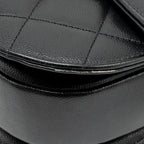 Chanel 22B Round Messenger Bag Grained Calfskin Black GHW (Microchip)