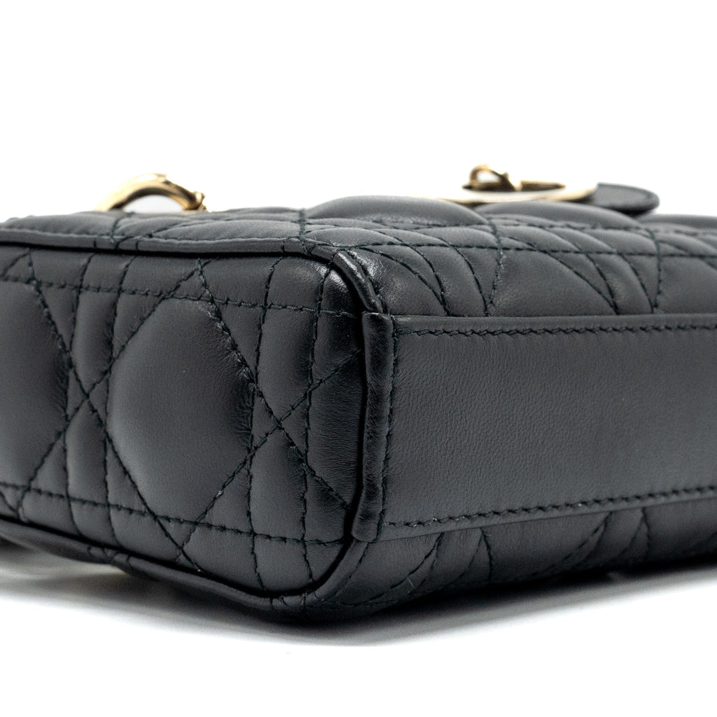 DIOR LADY D-JOY MICRO BAG LAMBSKIN BLACK LGHW