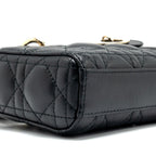 DIOR LADY D-JOY MICRO BAG LAMBSKIN BLACK LGHW