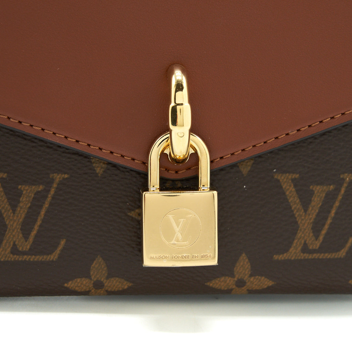 LOUIS VUITTON PADLOCK ON STRAP MONOGRAM CARAMEL GHW