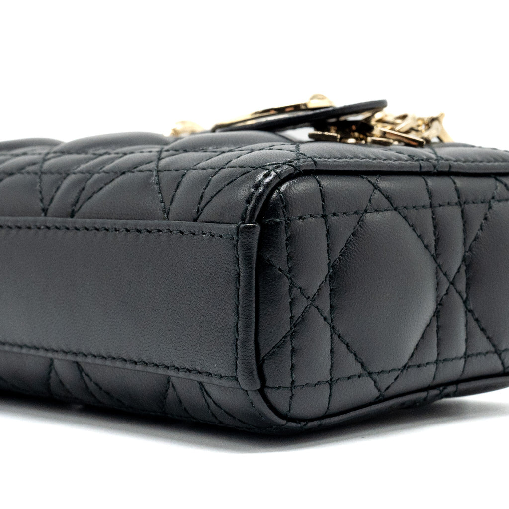 DIOR LADY D-JOY MICRO BAG LAMBSKIN BLACK LGHW