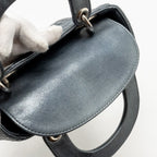 DIOR MINI LADY DIOR LAMBSKIN IRIDESCENT GREY SHW