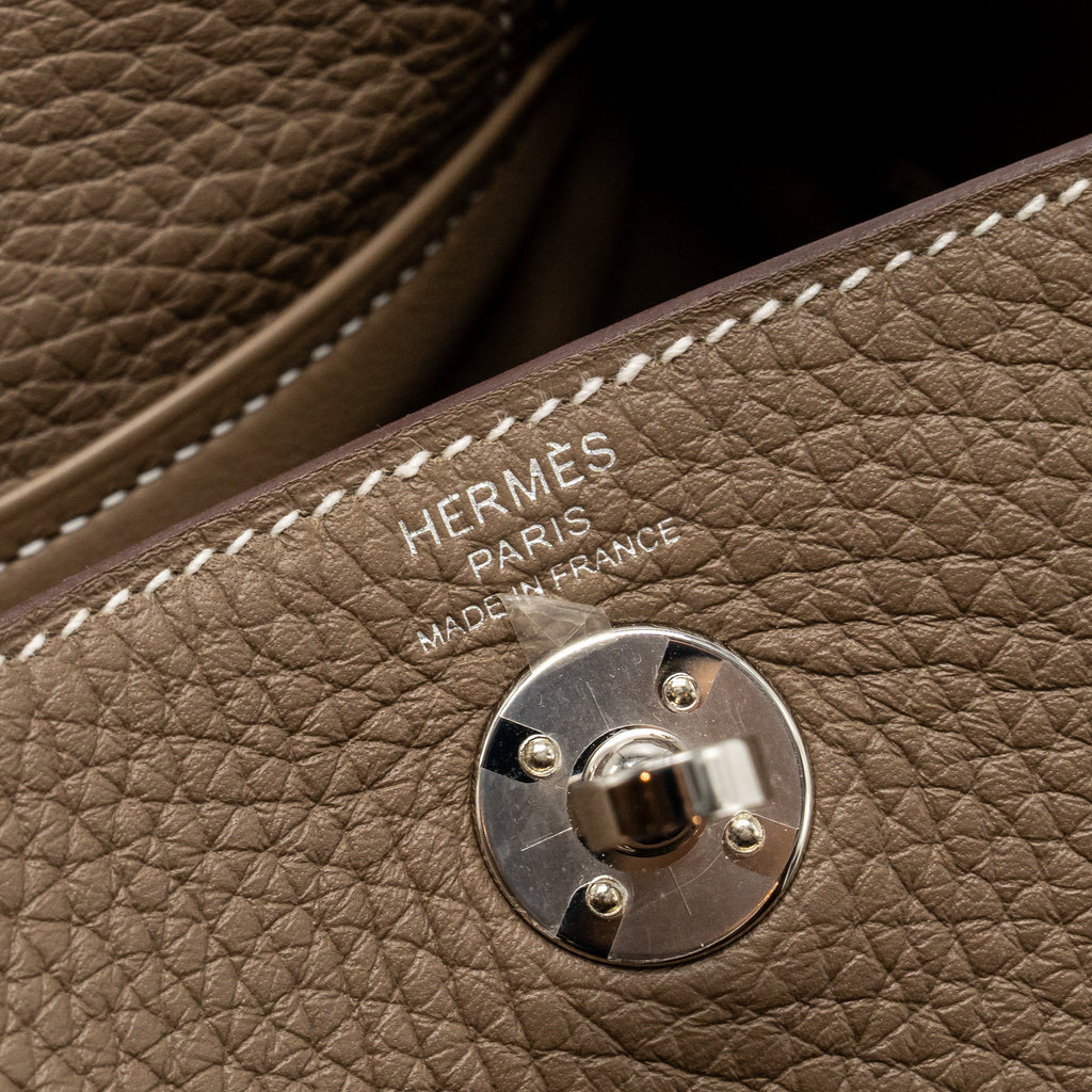 Hermes mini lindy clemence etoupe shw