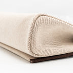 Hermes Herbag Mini Canvas/Hunter Leather Ecru-Beige/Ebene SHW