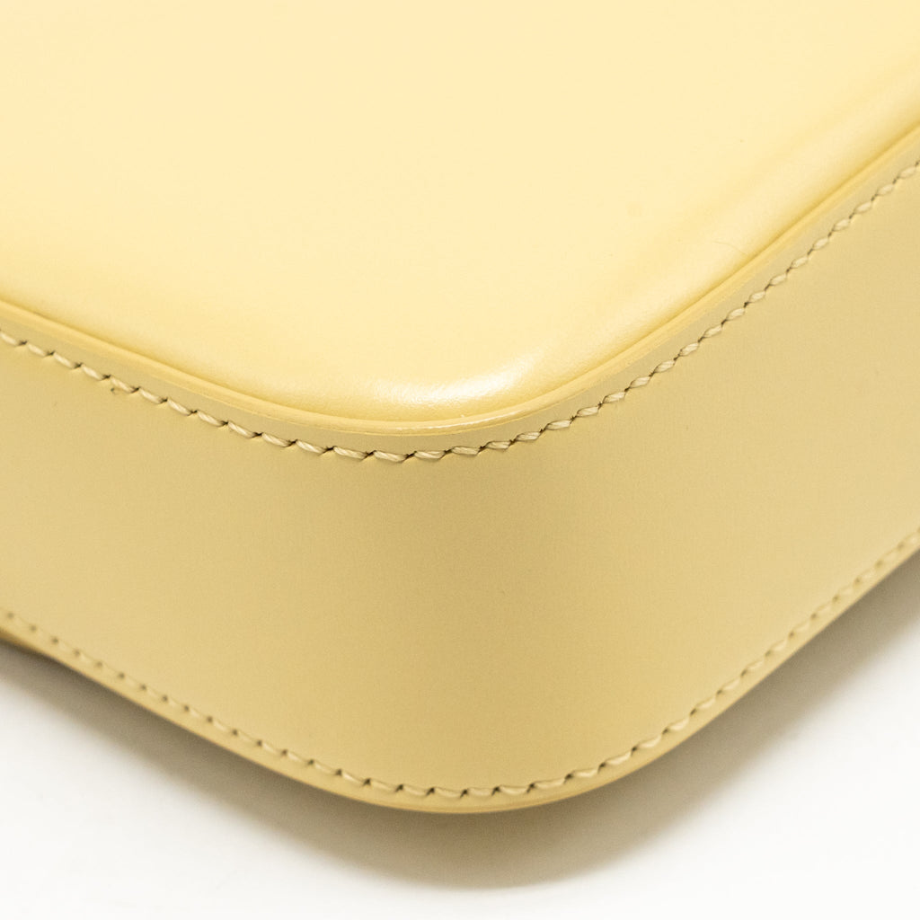 Celine Claude Triomphe Bag Shiny Calfskin Light Yellow GHW