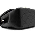 CHANEL CLASSIC MINI SQUARE FLAP BAG LAMBSKIN BLACK LGHW