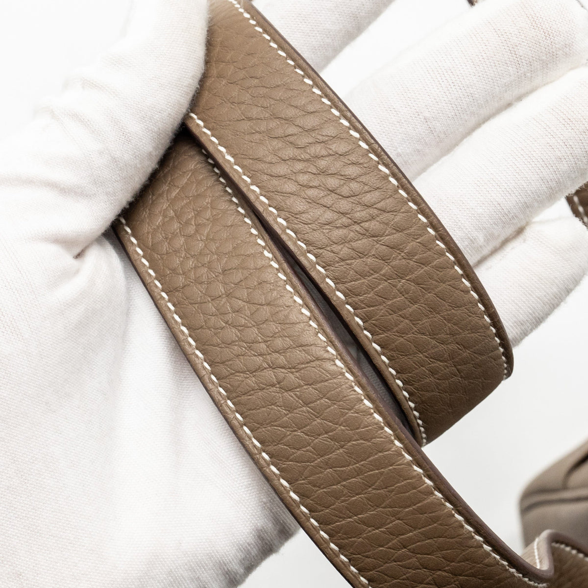 Hermes mini lindy clemence etoupe shw