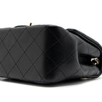 CHANEL CLASSIC MINI SQUARE FLAP BAG LAMBSKIN BLACK LGHW