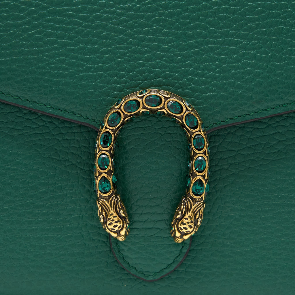 GUCCI MINI DIONYSUS WALLET ON CHAIN GREEN MULTICOLOUR HARDWARE