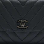 CHANEL SMALL COCO HANDLE CHEVRON CAVIAR SO BLACK